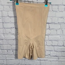 Spanx Womens High Waisted Body Slimming Shorts Tan Size M Shapewear Butt Lifting