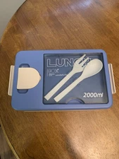 LUNCH BOX WONDERFUL LIFE 2000 ML 3 COMPARTMENTS FORK & SPOON BENTO WASH/REUSE