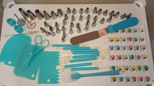 Lot of 61 Piece Cake Decorating Tools Supplies And Tips Set Baking Supply