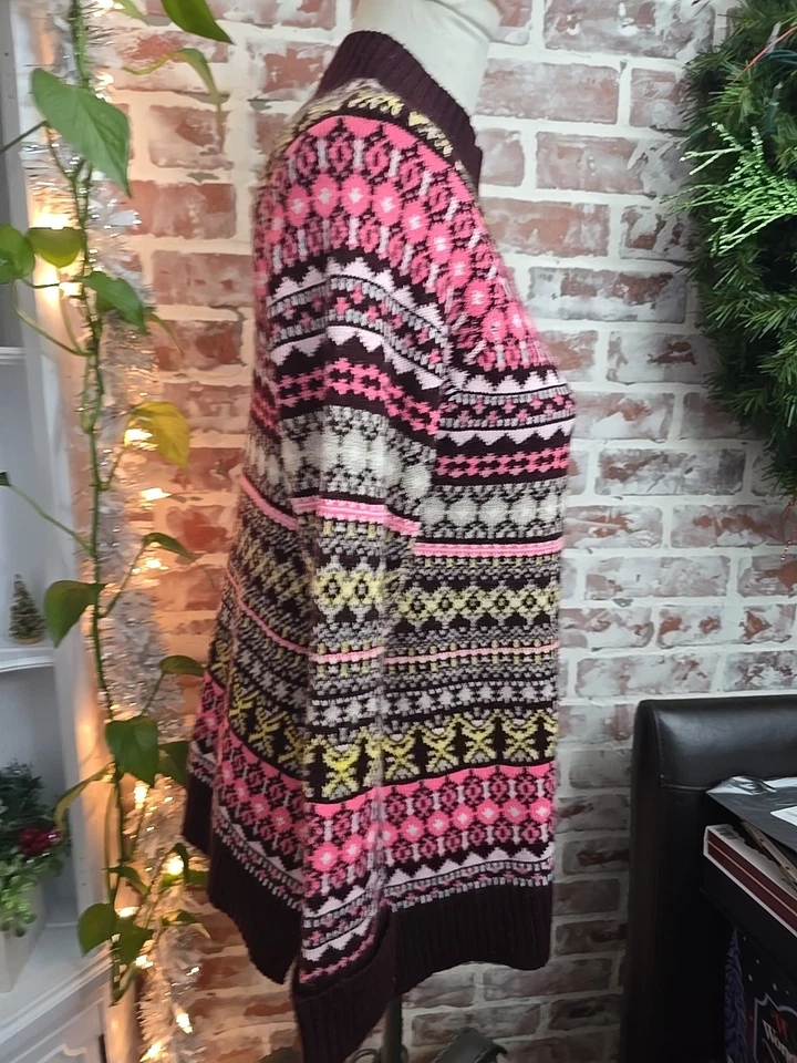 New York & Co Womens Sweater Sz Medium Multicolor Long Sleeves Mock Neck - Image 3 of 4