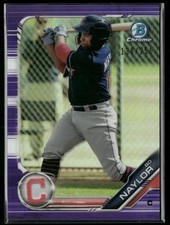 Bo Naylor 2019 Bowman Chrome #BCP-194 Purple Refractor SN Cleveland Indians