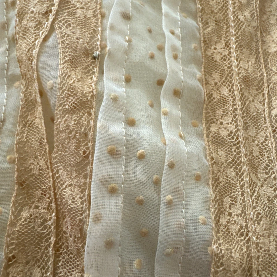 Винтажный девочек чистый Swiss Dot платье слоновой кости с полный скольжения 2 изделия без ярлыков см. фотографии - Изображение 3 из 4