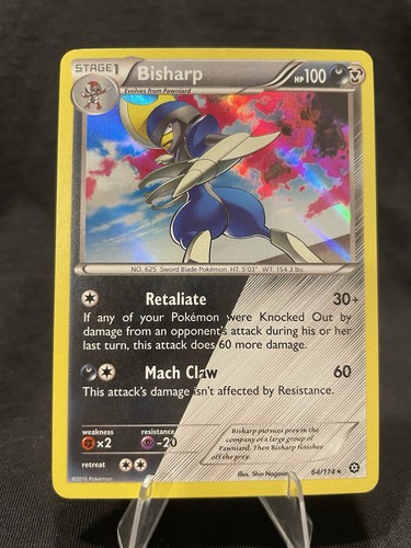 Pokémon TCG Bisharp 64/114 XY Steam Siege Holo Rare EN 2016 NM