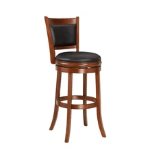 Swivel Pub Height Barstool 29 Inch Seat Height Cherry Set of 1