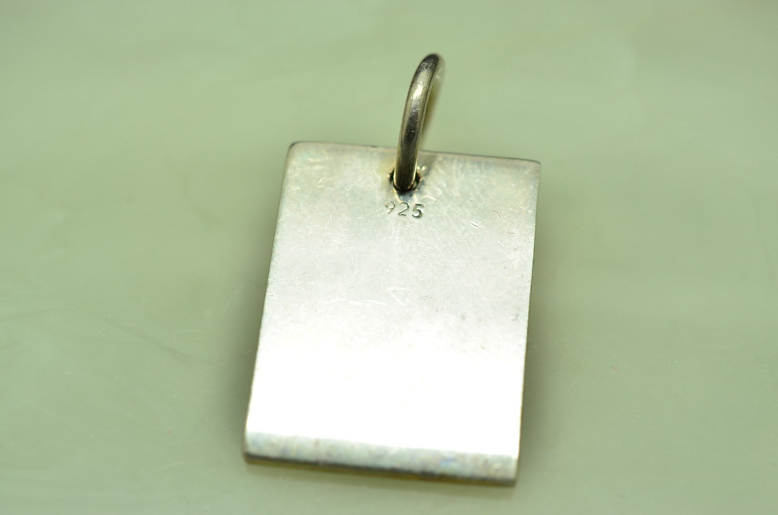 925 Sterling silver rectangular pendant charm - image 5