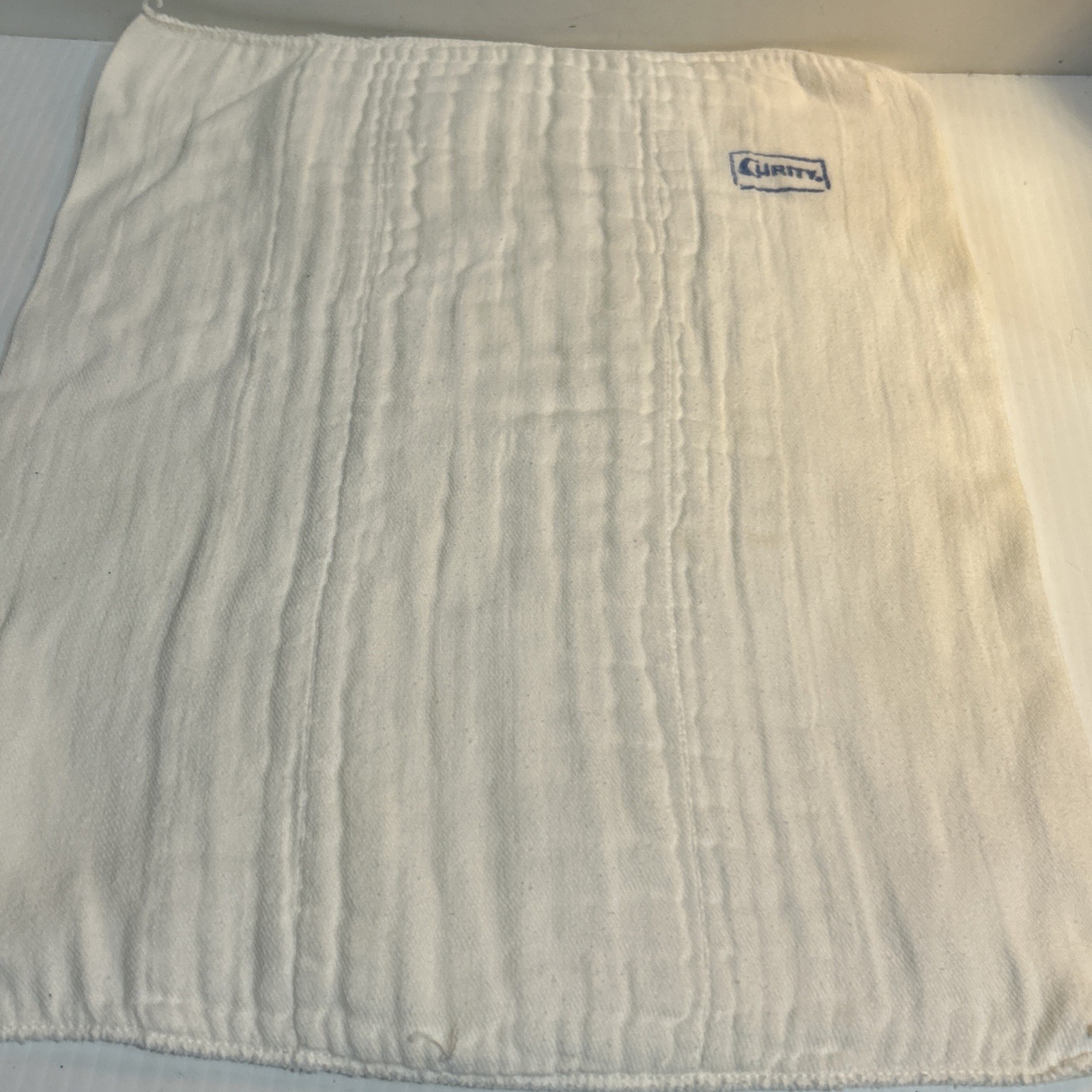 Lot Of 10 Curity Vtg Prefold Cloth Baby Diapers 16x13 Heavy Duty Some Stains/209