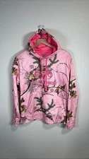 Realtree Women's M (8-10) Pink Camo Pullover Hoodie Sweatshirt