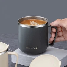 304 Stainless Steel Coffee Mug 400ml – Insulated Portable Cup with Lid & Handle