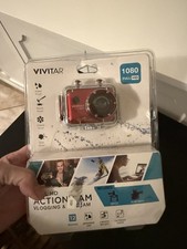 Vivitar Full HD Action Camera Red 12MP 1080p HD DVR786HD Waterproof w/ Mounts