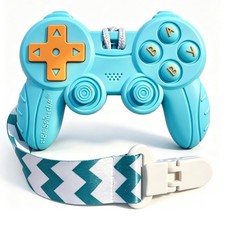 Cool Remote Game Control Teething Toy for Babies 0-6 6-12 Months,Game Blue
