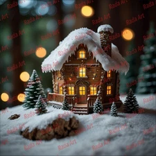 Digital Image Art Ai Picture Photo Wallpaper for Desktop Frame New Year's house