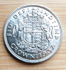 1937  King George VI Coronation Crown Coin - Very high grade. 50% silver