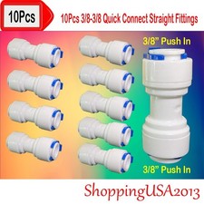 10 Pcs 3/8"-3/8" Quick Connect Straight Fitting Connector Adaptor Push In RO