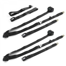 Amc Rebel 1967 - 1970 Standard 3pt Bk Retractable Bench Seat Belt Kit - 3 Belts