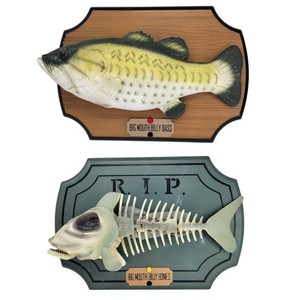 1999 Gemmy Big Mouth Billy Bass & Billy Bones READ Head Tail Do Not Move