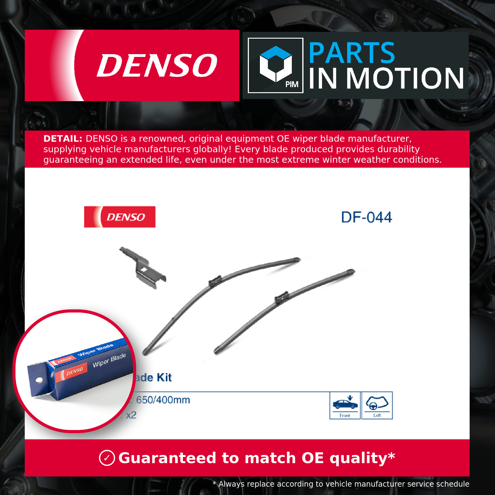 Wiper Blade Front DF-044 Denso Windscreen 1537389 642345 642349 1537393 Quality - Image 17