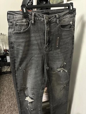 NWT black ripped jeans women s 31/13 risen high rise