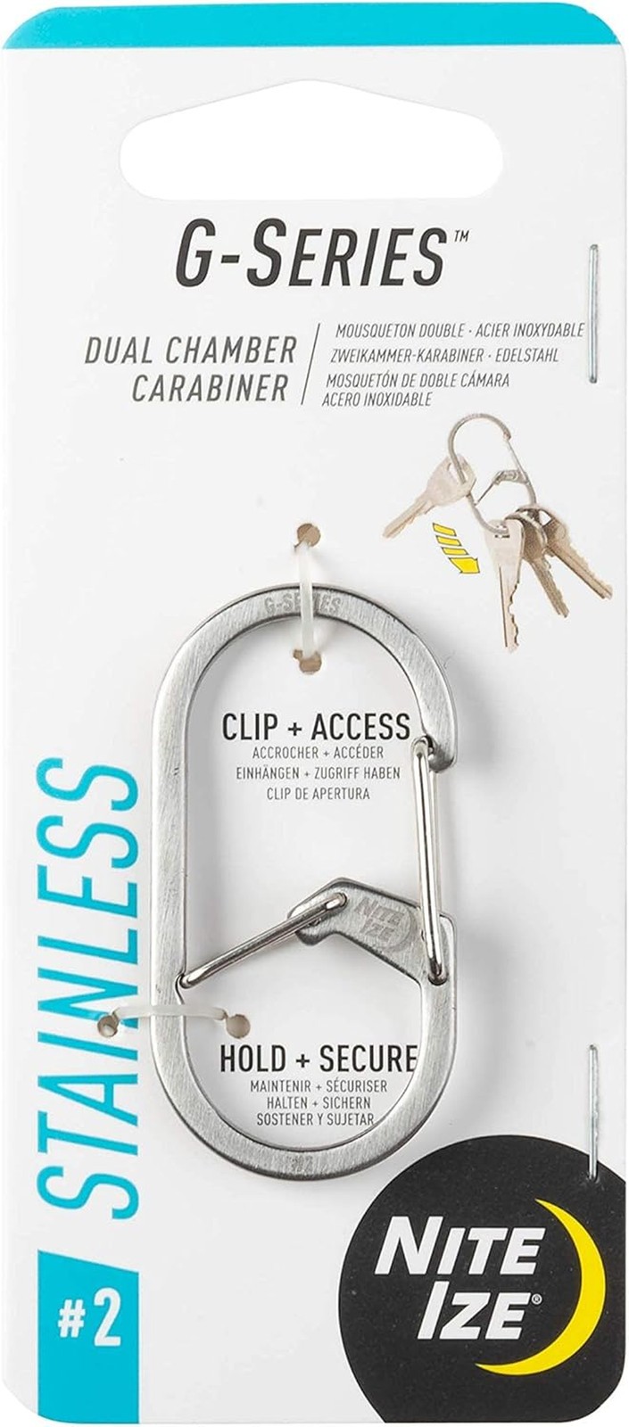 Nite Ize G-Series Dual Chamber Carabiner Stainless Steel Heavy Duty Clip