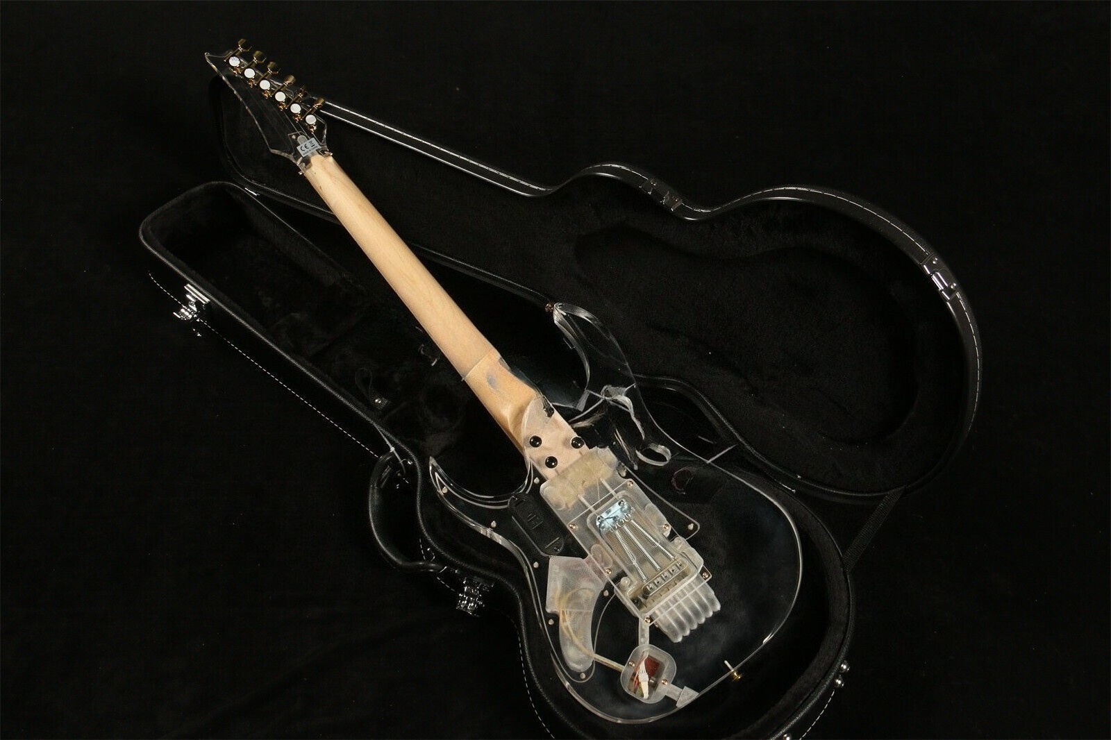 Custom  Electric Guitar H-S-H Pickups Clear Acrylic Fast Ship Floyd Rose Bridge