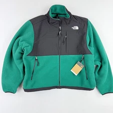 The North Face Retro Denali Fleece Jacket Zip Size XXL Women Evergreen/Black NWT