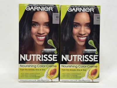 Garnier Hair Color Nutrisse Nourishing Creme 10 Black(Licorice) Permanent Pack 2