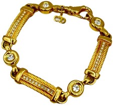 Vintage DIOR Kristall Vergoldet Armband,Armkette,Schmuck,Bracelet ca.20cm.