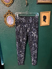 Sweaty Betty 27  Power Patterned Black Blue Leggings Sz Small