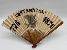 Rare 1876 Philadelphia Centennial Exposition Japanese Fan "Black Eagle" design