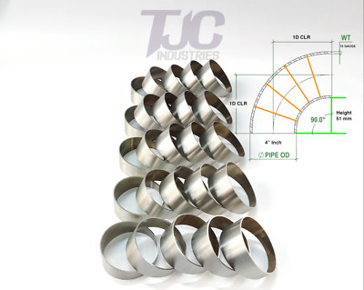 4'' 304 stainless 25pack Pie cuts 90º elbow tight radius (18ºeach) turbo exhaust