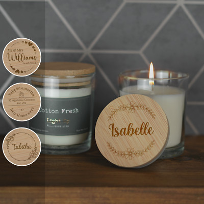Personalisierte Kerze Gravur Bambus personalisiert Kerze mit beliebigem Text personalisiert