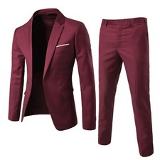 Fashion Slim Waist 2 Pieces Set Wedding Suits For Men Slim Suit Jacket Pant Ves