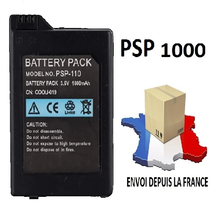 Batterie pour Sony PSP 1000 - 1004 (pas Slim & Lite) 1800 mah Fat battery pack
