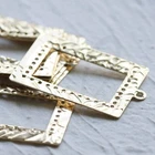 4 Pieces Raw Brass Textured Rectangle Charm - Pendant - 38.6x25.2mm (CW-4148C)