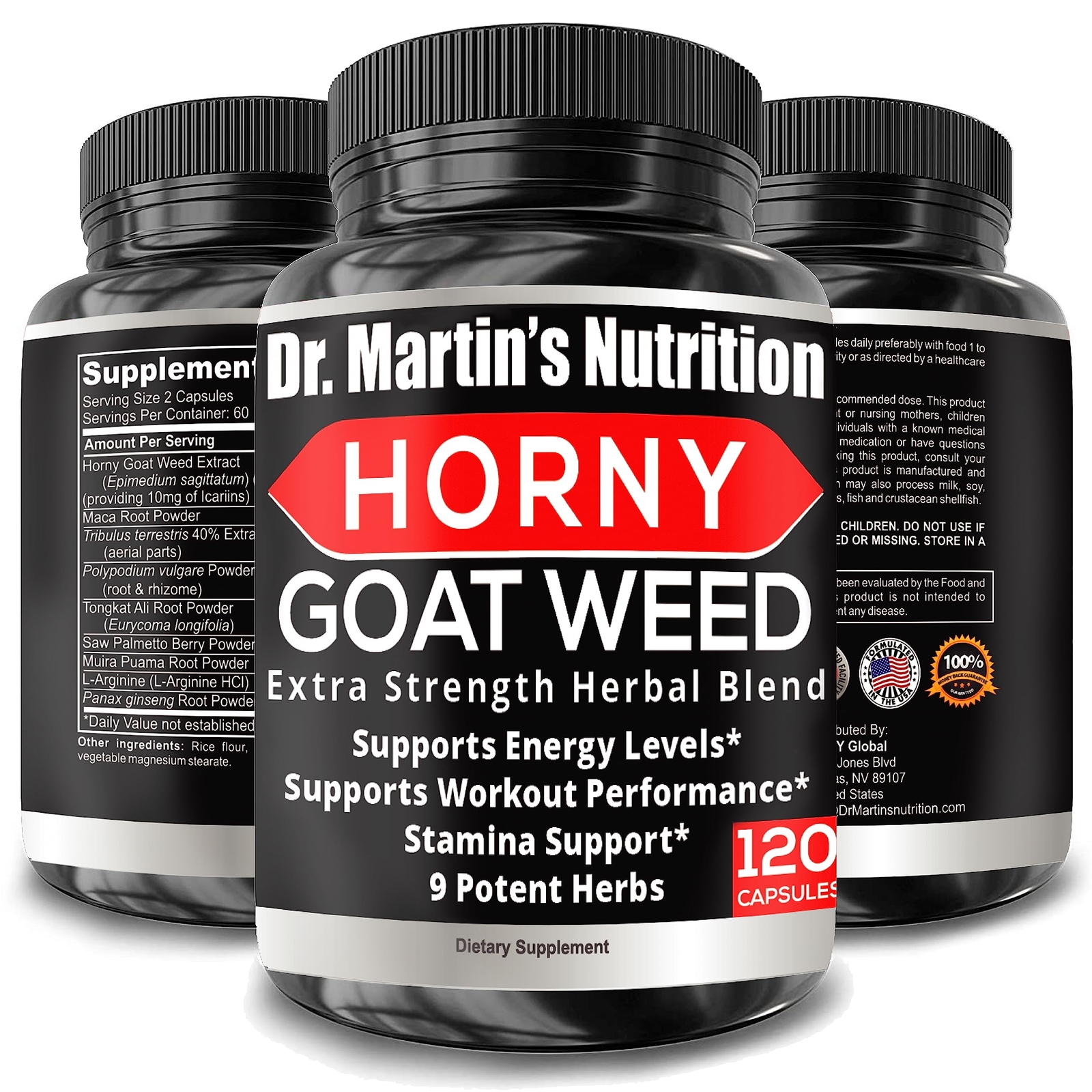 Super Strength 1590mg Horny Goat Weed 120 Capsules With Maca Arginine & Ginse...