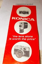 KONICA  CAMERAS 10 PAGE INFORMATION BROCHURE LEAFLET GENUINE ORIGINAL