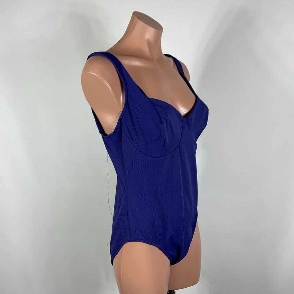 Traje de baño Miraclesuit para mujer de una pieza con aros 14 texturizado púrpura adelgazante EE. UU. Foto 4 de 4