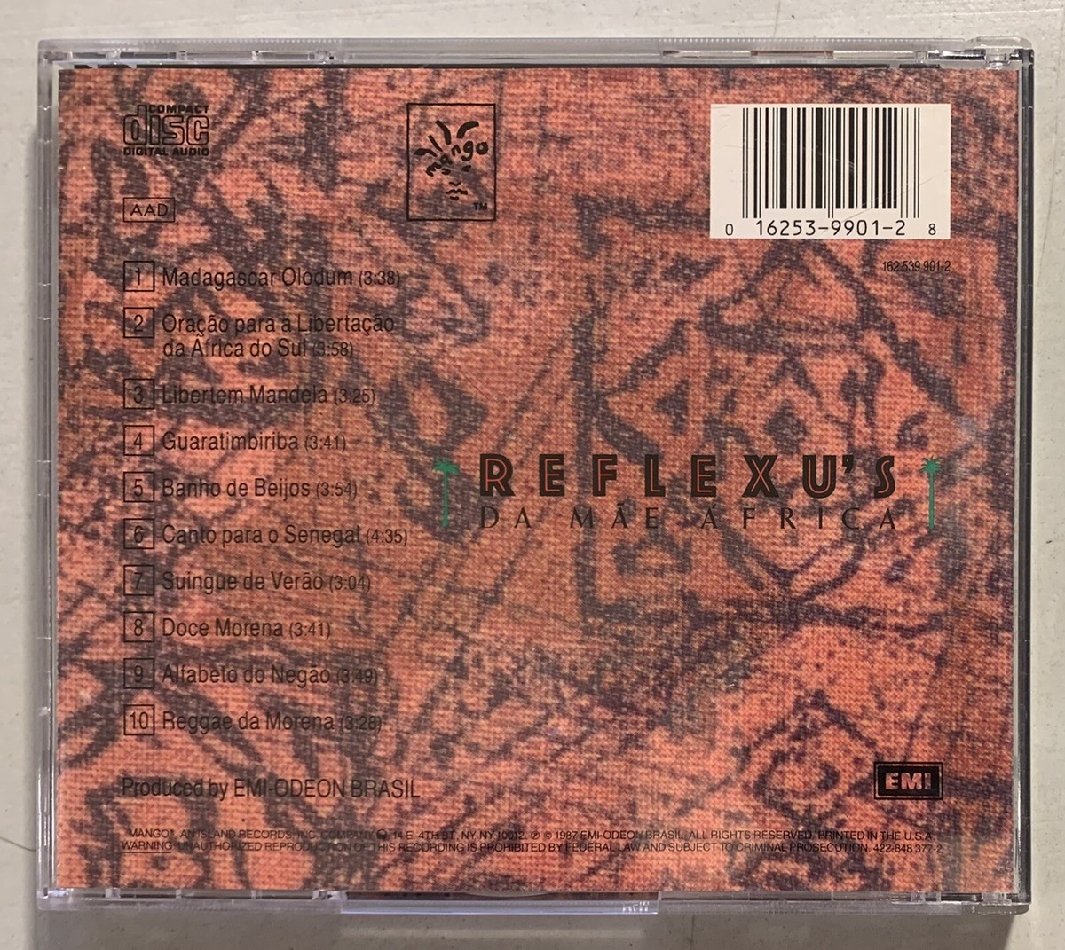 Reflexu's - Da Mae Africa CD Mango 162-539 901-2 Brazil Samba