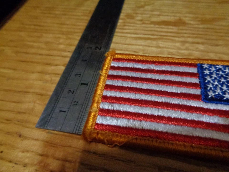 USA REVERSE AMERICAN FLAG PATCH PATRIOT GOLD BORDER NEW - Image 4 of 4