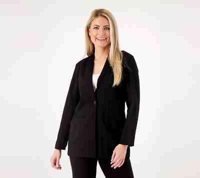 Day2Day by Duette NYC Regular Lux Knit Boyfriend Cardigan Black Size XL A520635