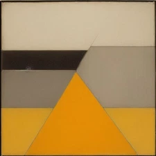 Medium Abstract Painting 2x2 ft. Post-Modernism Geometric Demrin Cubism II NEW