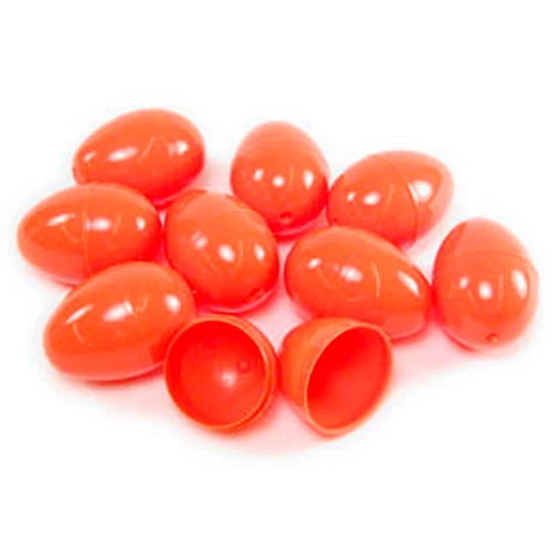 50 EMPTY ORANGE PLASTIC EASTER VENDING EGGS 2.25 INCH, BEST PRICE, FASTEST SHIP