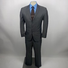 Vintage 50s 60s Suit Mens 42 S Jacket Coat 38 27 Pants Shiny Atomic Rat Pack MCM