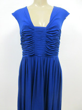 Calvin Klein Dress Royal Blue Sleeveless Midi Size L Polyester Spandex Pre Owned