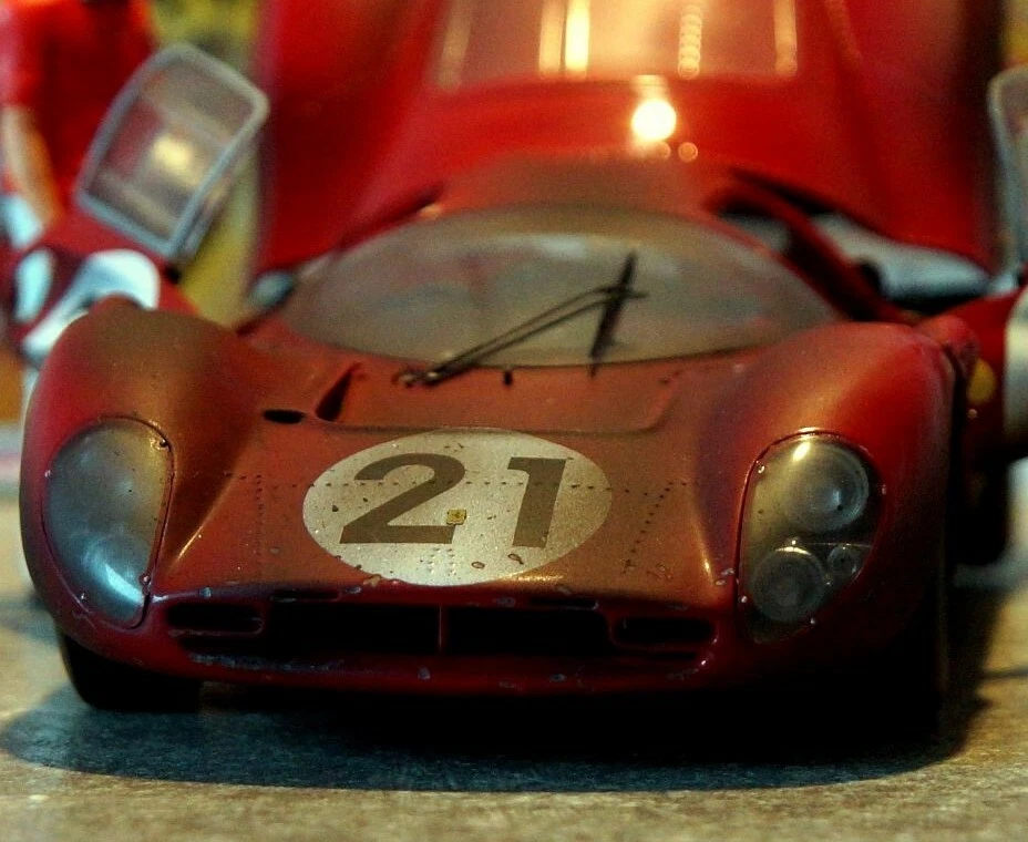 Ferrari RACE FINISHED 1966 Lemans 1 18 Custom Built Metal Model Car Carousel Red - Image 3 of 4
