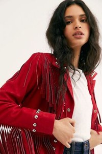 red fringe leather jacket