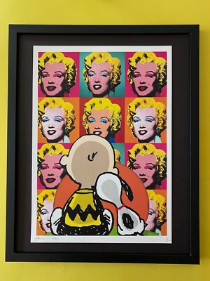 DEATH NYC Hand Signed LARGE Print Framed 16x20in COA POP MARILYN SNOOPY WARHOL N