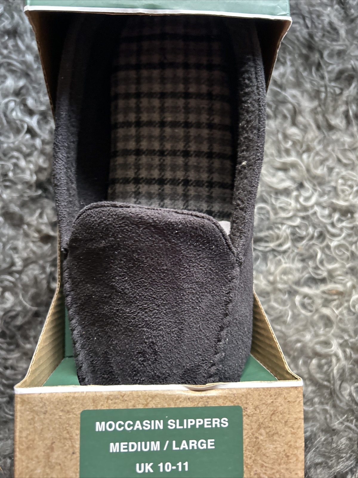 Totes Mens Moccasin Slippers Size 1011 Black Moccasins Threads By