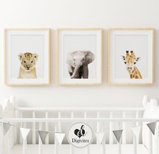 Baby Animal Nursery Prints, Animal photograph decor, Children's decor. Wall Art