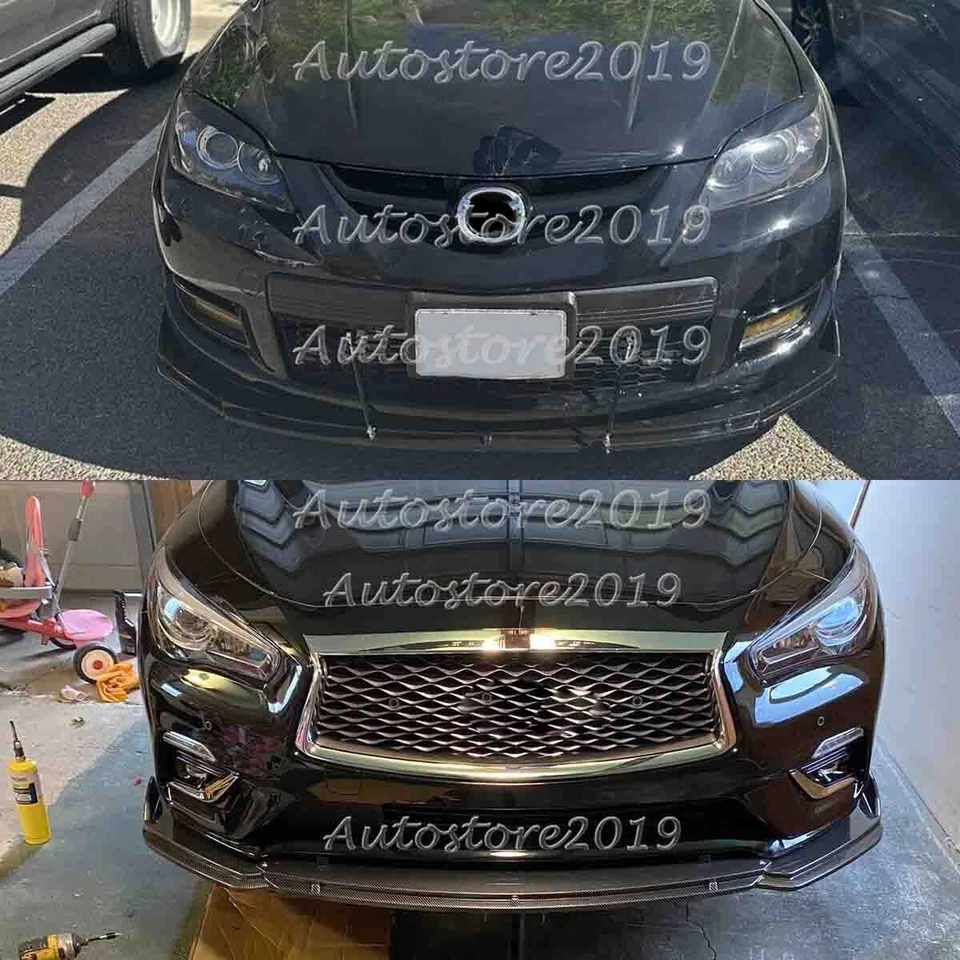 For Honda HR-V 2016-2024 Carbon Fiber Front Bumper Lip Spoiler Splitter Kit Foto 2 de 4