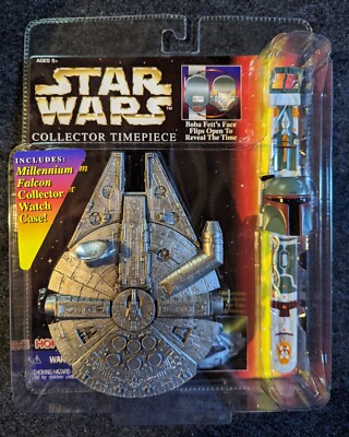 STAR WARS Collector Timepiece Boba Fett Watch w/ Millennium Falcon Case - SEALED